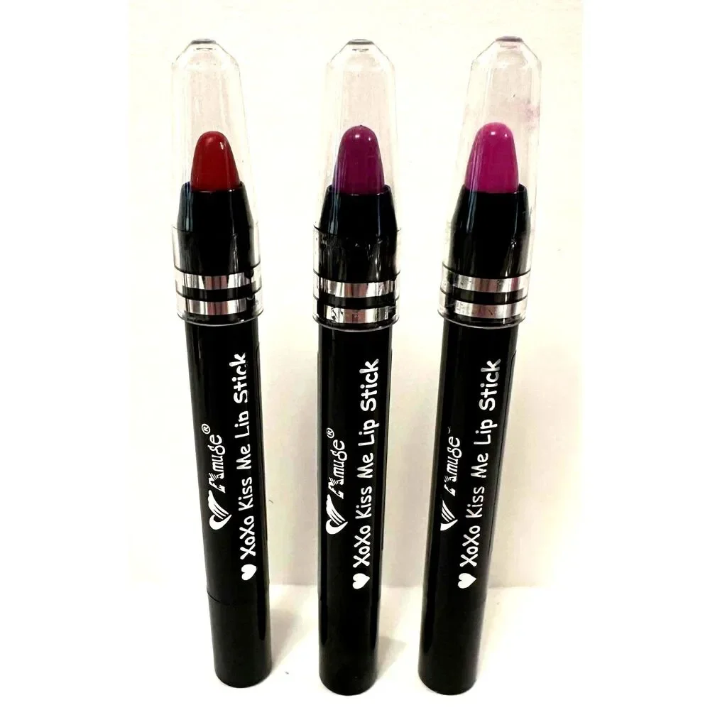 3x Amuse XoXo Kiss Me Lipstick Pink Red Purple NEW